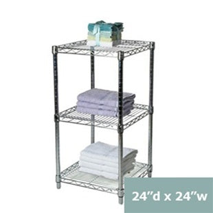 24"d x 34"h Wire Shelving w/ 3 Shelves