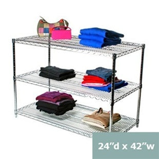 24"d x 34"h Wire Shelving w/ 3 Shelves