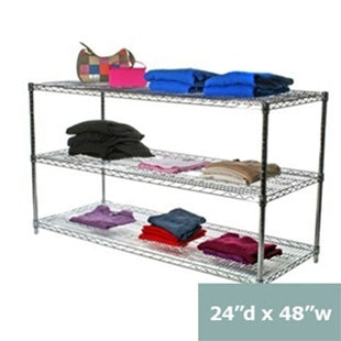 24"d x 34"h Wire Shelving w/ 3 Shelves