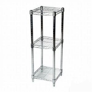 8"d x 34"h Chrome Wire Shelving w/ 3 Shelves