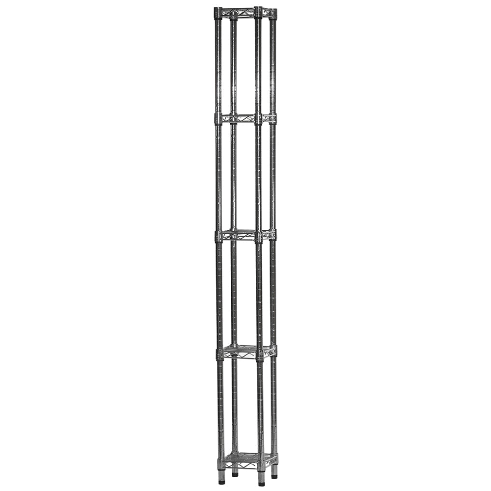 8"d x 8"w Chrome Wire Shelving w/ 5 Shelves