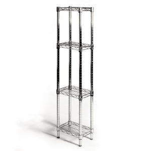 8"d x 12"w Chrome Wire Shelving w/ 4 Shelves