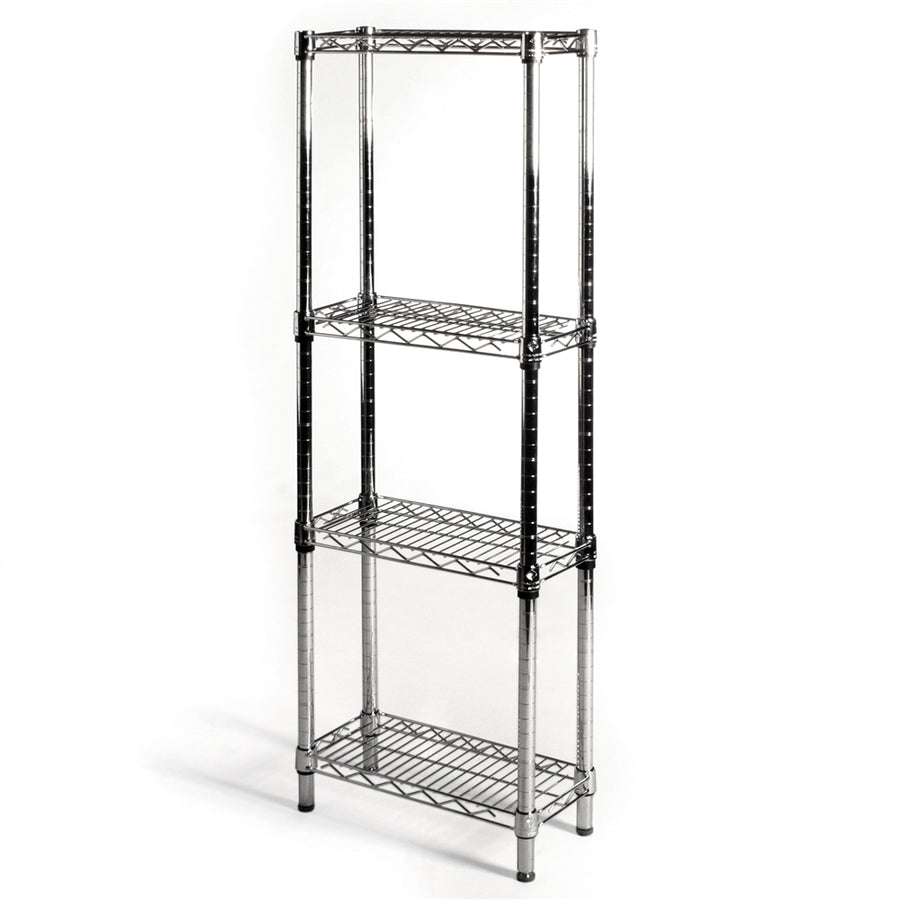 8"d x 18"w Chrome Wire Shelving w/ 4 Shelves