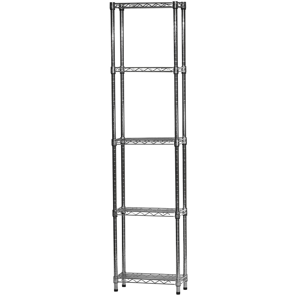 8"d x 18"w Chrome Wire Shelving w/ 5 Shelves