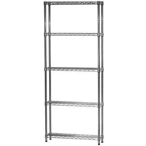 8"d x 24"w Chrome Wire Shelving w/ 5 Shelves