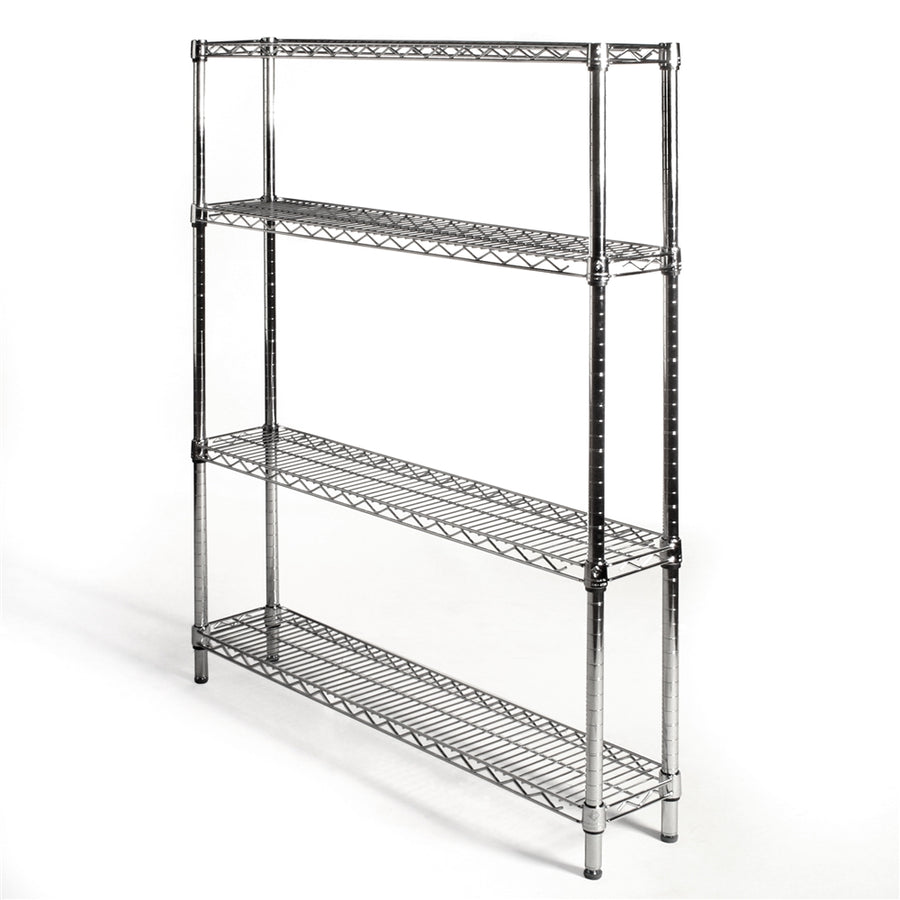 8"d x 30"w Chrome Wire Shelving w/ 4 Shelves