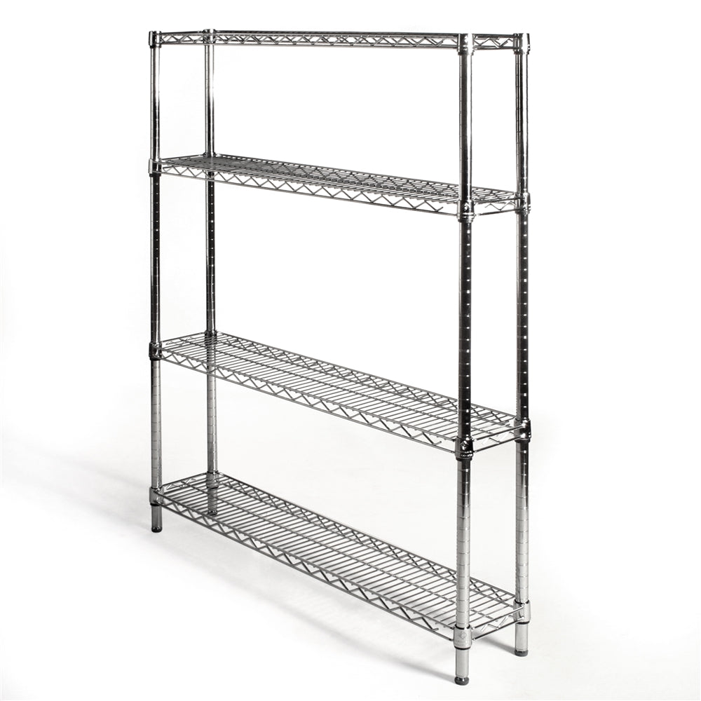 8"d x 30"w Chrome Wire Shelving w/ 4 Shelves