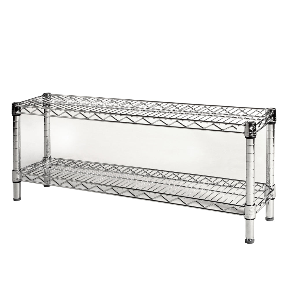 8"d x 14"h Chrome Wire Shelving w/ 2 Shelves