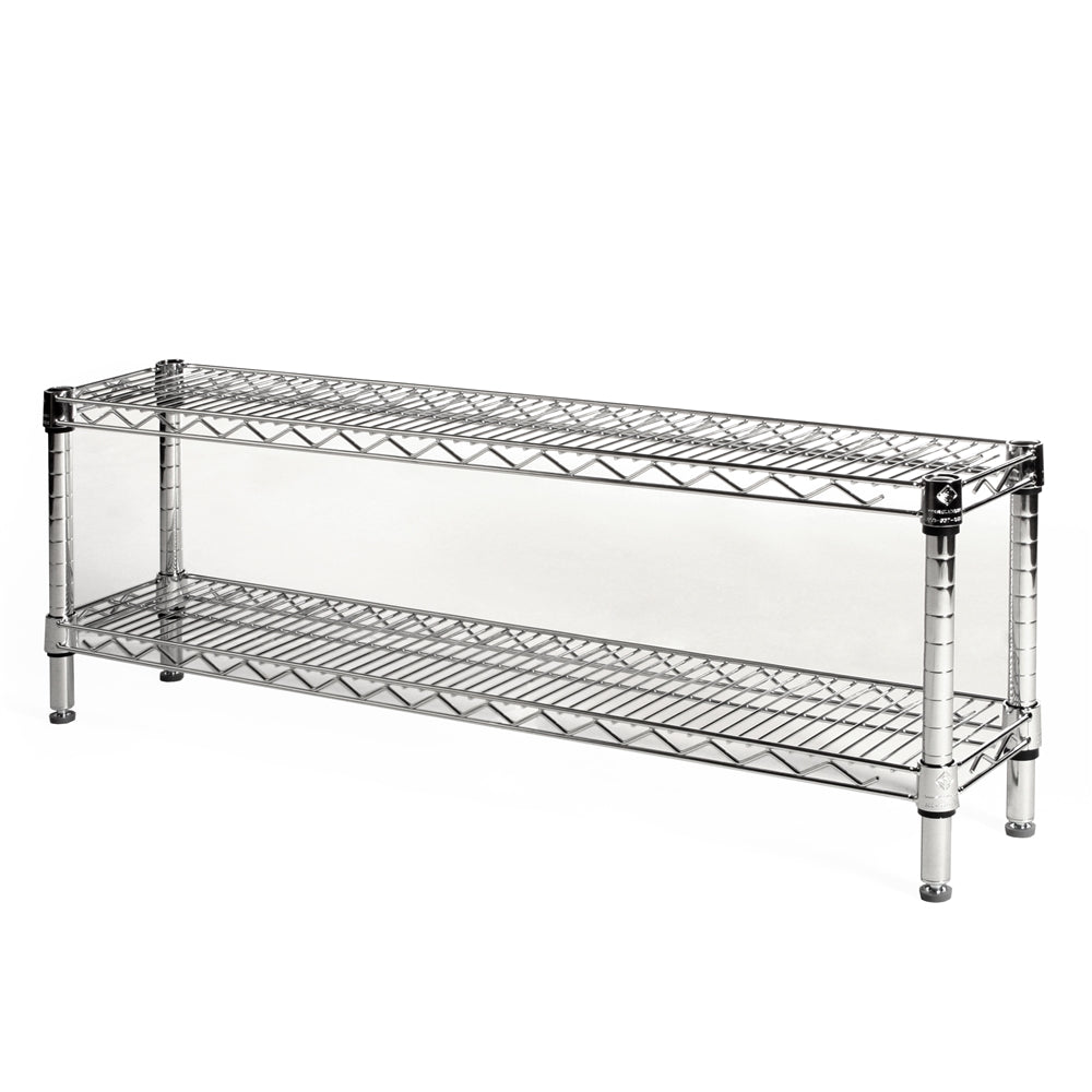 8"d x 14"h Chrome Wire Shelving w/ 2 Shelves