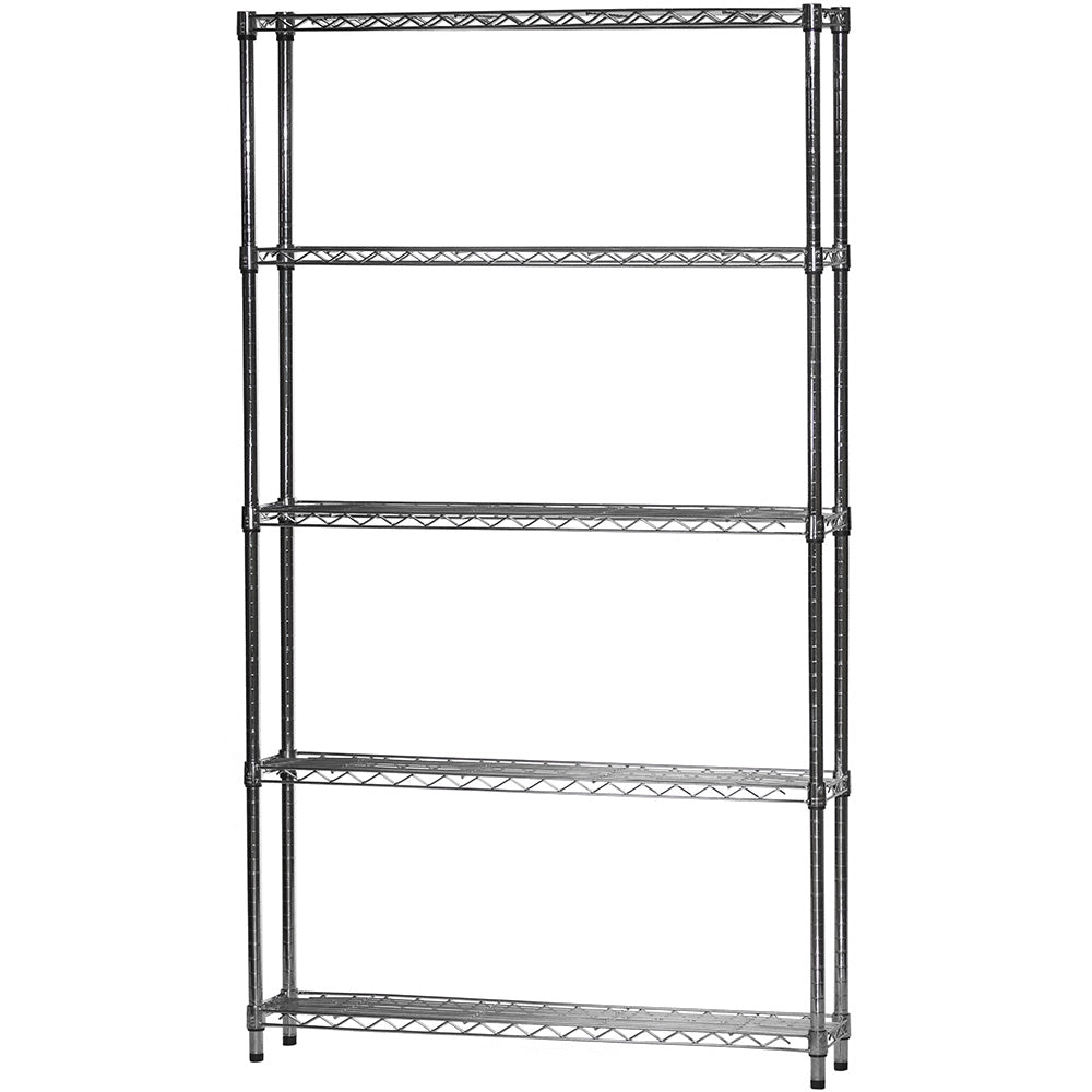 8"d x 42"w Chrome Wire Shelving w/ 5 Shelves