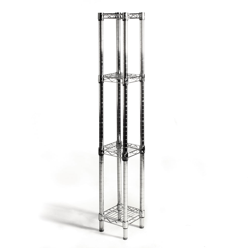 10"d x 10"w Chrome Wire Shelving w/ 4 Shelves