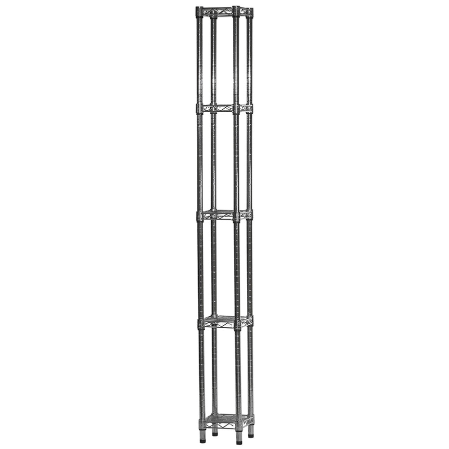 10"d x 10"w Chrome Wire Shelving w/ 5 Shelves