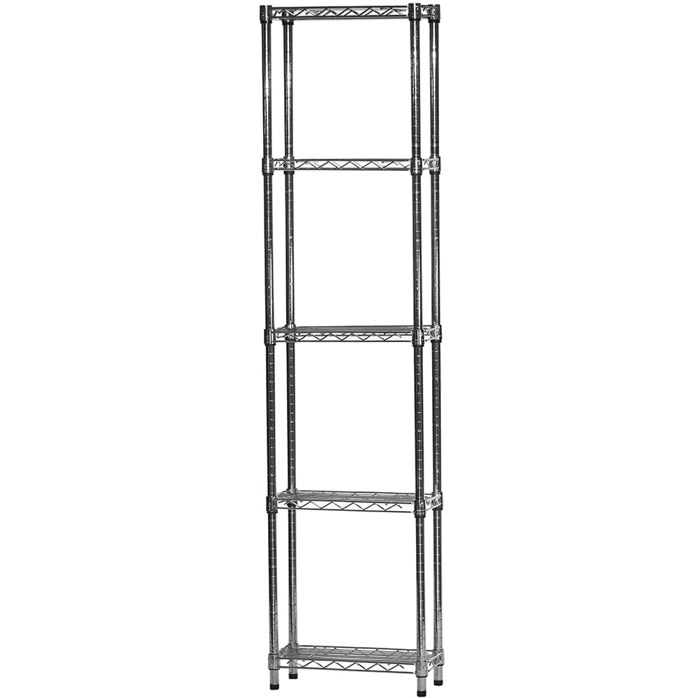 10"d x 18"w Chrome Wire Shelving w/ 5 Shelves