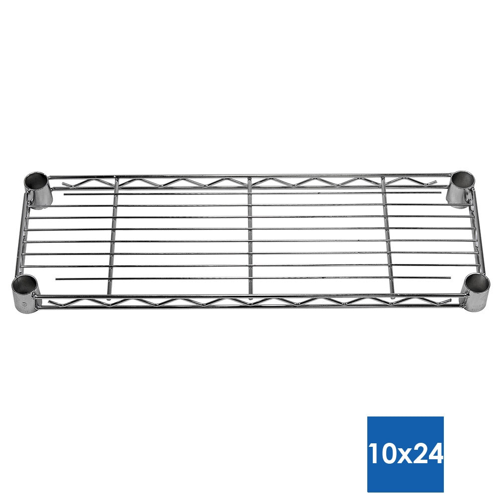 10"d x 24"w Chrome Wire Shelving w/ 5 Shelves