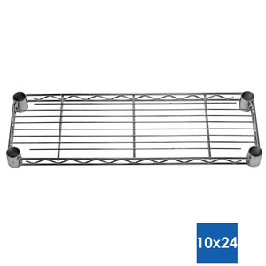 10"d x 24"w Chrome Wire Shelving w/ 5 Shelves