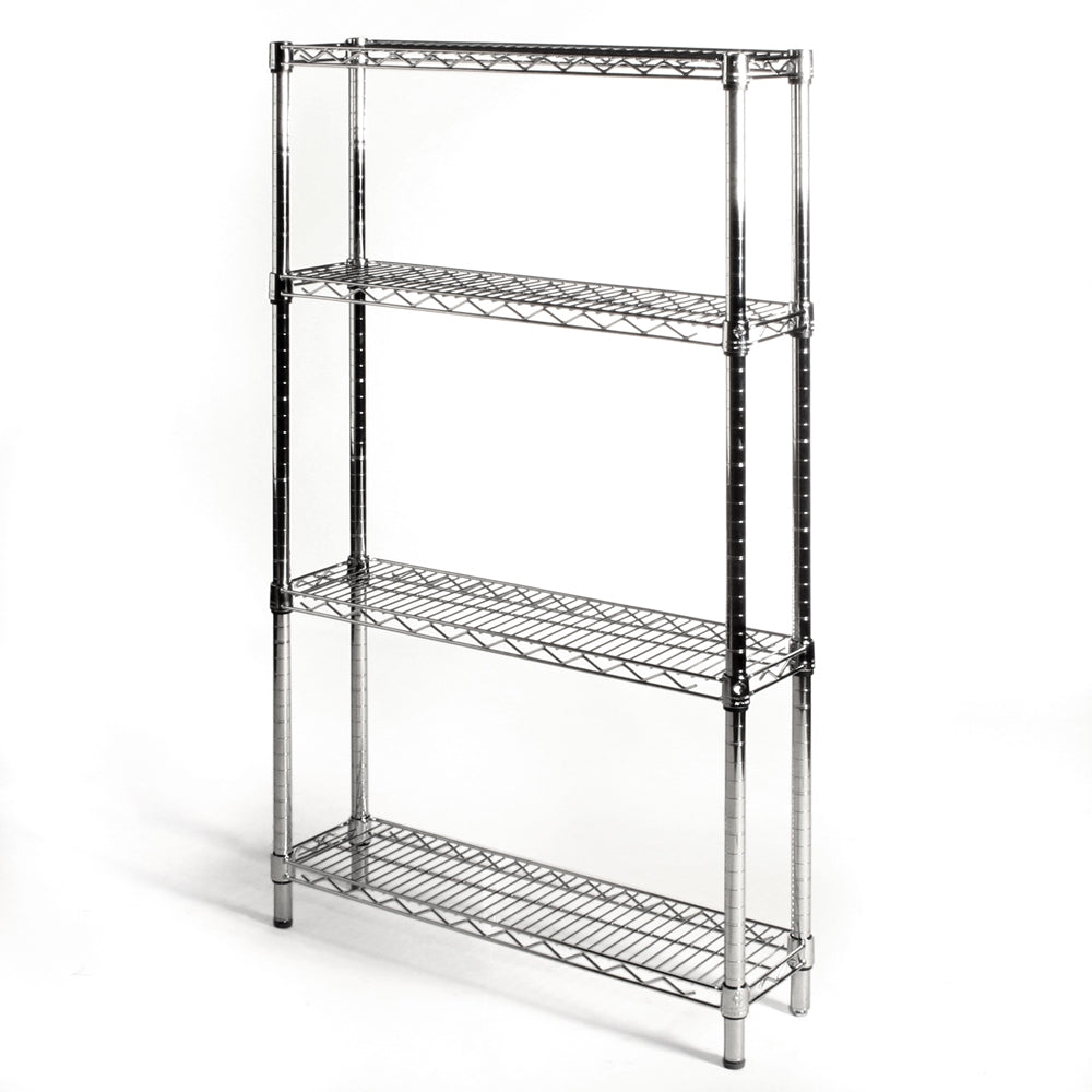 10"d x 30"w Chrome Wire Shelving w/ 4 Shelves