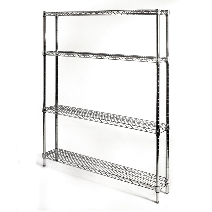 10"d x 42"w Chrome Wire Shelving w/ 4 Shelves