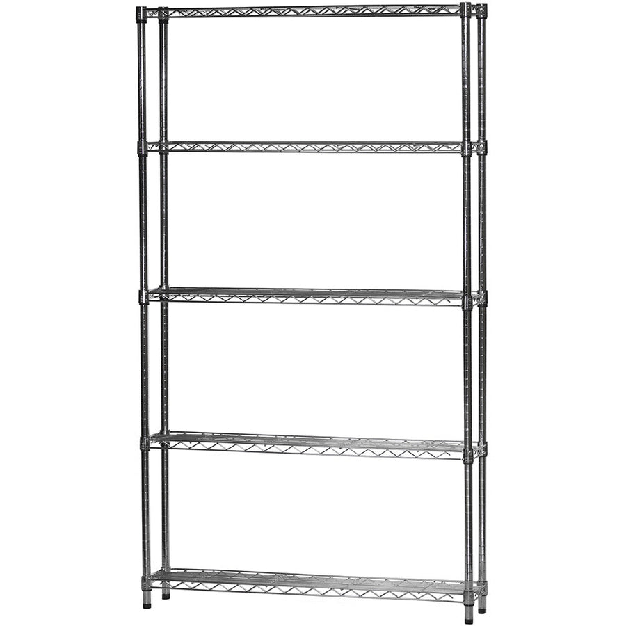 10"d x 42"w Chrome Wire Shelving w/ 5 Shelves