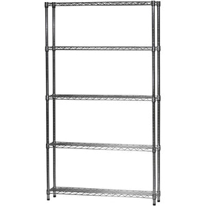 10"d x 42"w Chrome Wire Shelving w/ 5 Shelves