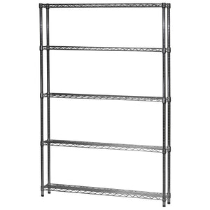 10"d x 48"w Chrome Wire Shelving w/ 5 Shelves