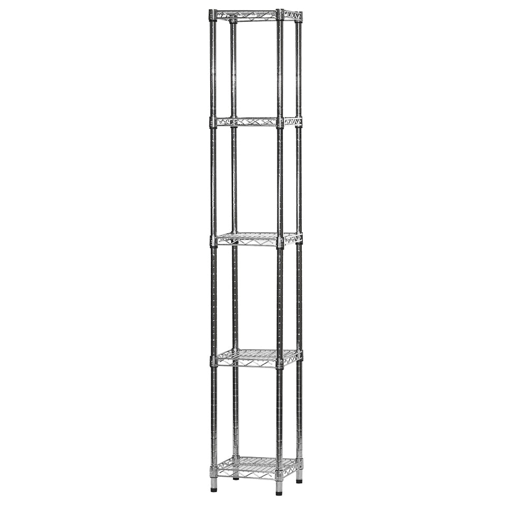 12"d x 12"w Chrome Wire Shelving w/ 5 Shelves