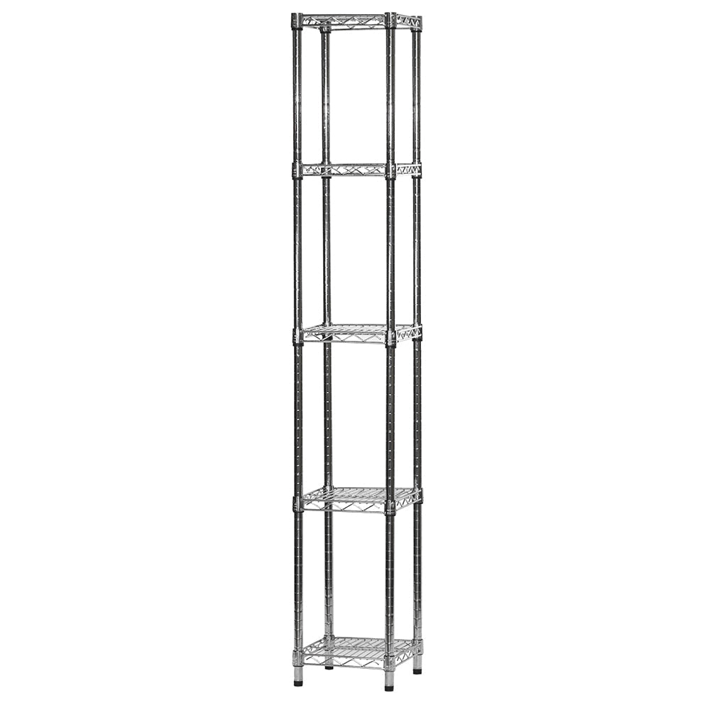 12"d x 12"w Chrome Wire Shelving w/ 5 Shelves