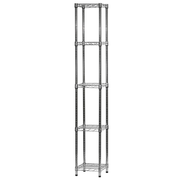 12"d x 12"w Chrome Wire Shelving w/ 5 Shelves