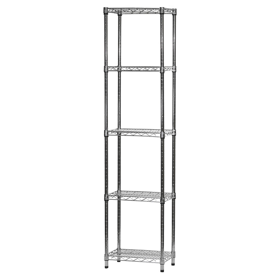 12"d x 18"w Chrome Wire Shelving w/ 5 Shelves