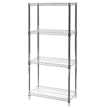 12"d x 24"w Chrome Wire Shelving w/ 4 Shelves