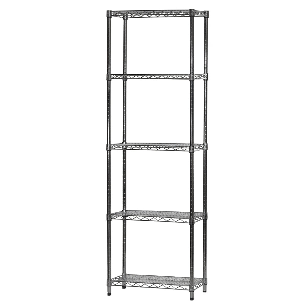 12"d x 24"w Chrome Wire Shelving w/ 5 Shelves