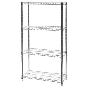 12"d x 30"w Chrome Wire Shelving w/ 4 Shelves