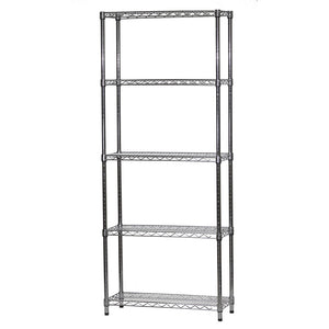 12"d x 30"w Chrome Wire Shelving w/ 5 Shelves