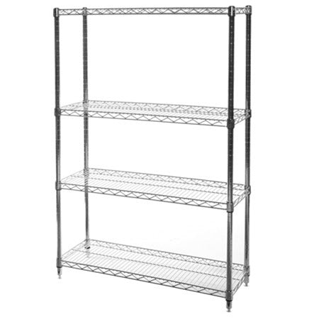 12"d x 36"w Chrome Wire Shelving w/ 4 Shelves