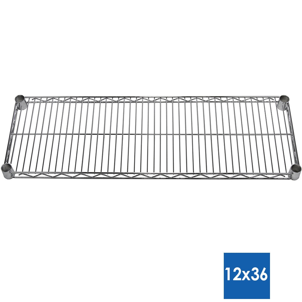 12"d x 36"w Chrome Wire Shelving w/ 5 Shelves