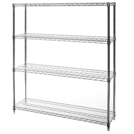 12"d x 48"w Chrome Wire Shelving w/ 4 Shelves