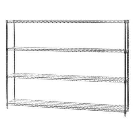 12"d x 72"w Chrome Wire Shelving w/ 4 Shelves