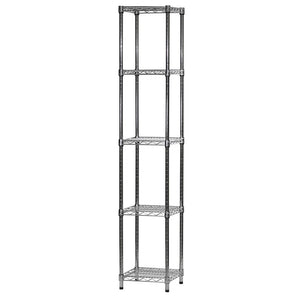 14"d x 14"w Chrome Wire Shelving w/ 5 Shelves