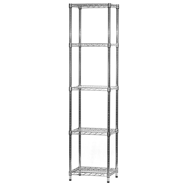 14"d x 18"w Chrome Wire Shelving w/ 5 Shelves