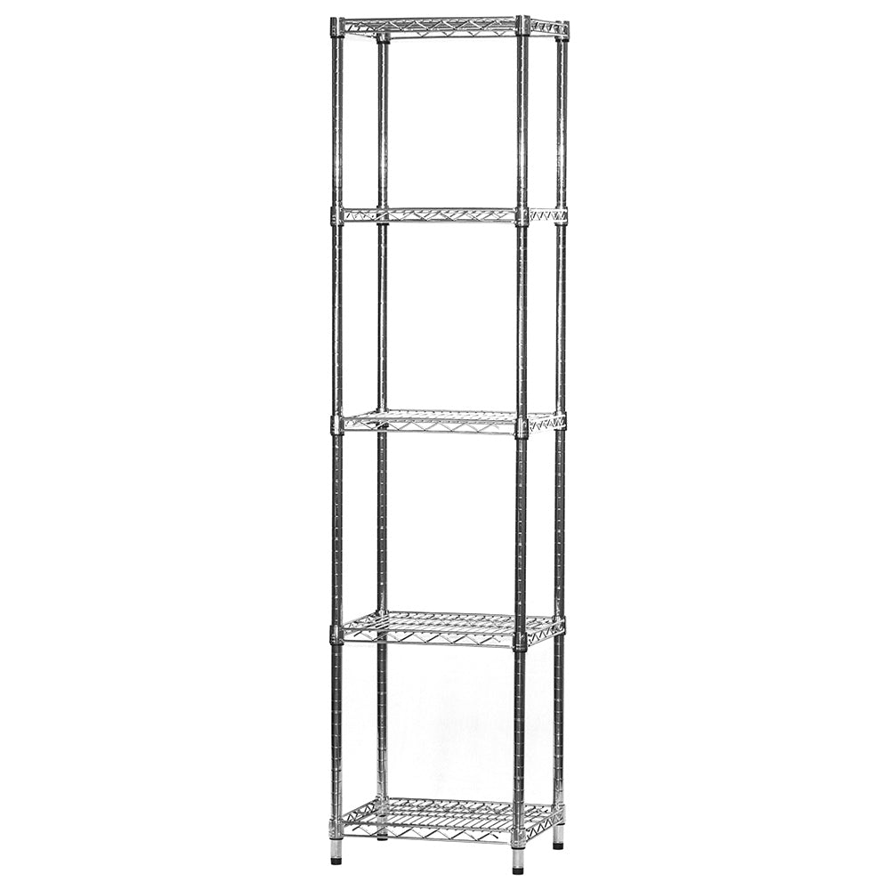 14"d x 18"w Chrome Wire Shelving w/ 5 Shelves