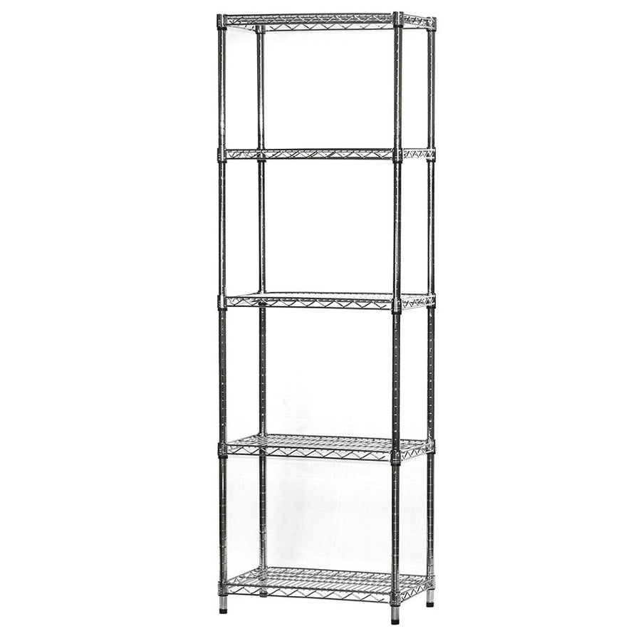 14"d x 24"w Chrome Wire Shelving w/ 5 Shelves