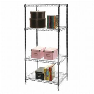 14"d x 24"w Chrome Wire Shelving w/ 4 Shelves