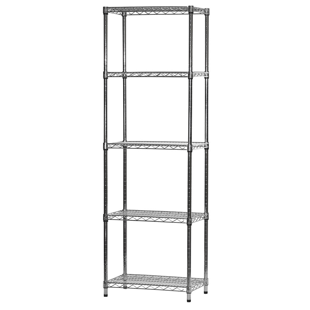 14"d x 24"w Chrome Wire Shelving w/ 5 Shelves