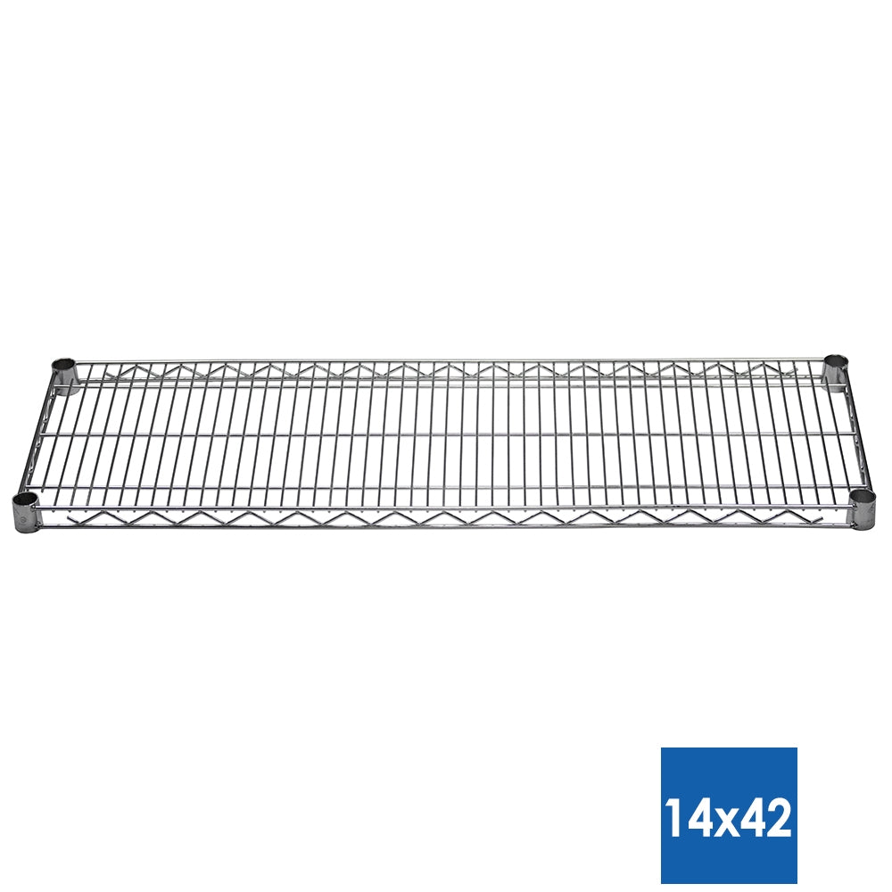 14"d x 42"w Chrome Wire Shelving w/ 5 Shelves