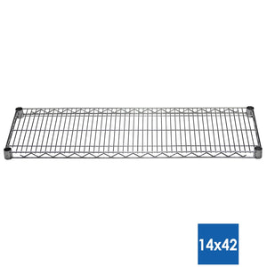 14"d x 42"w Chrome Wire Shelving w/ 5 Shelves