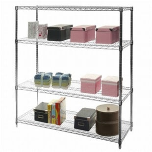 14"d x 48"w Chrome Wire Shelving w/ 4 Shelves