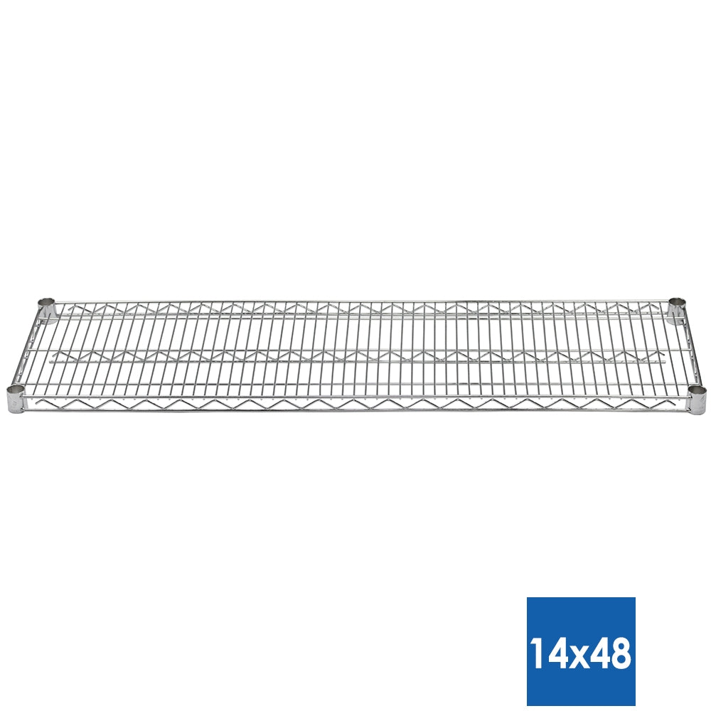 14"d x 48"w Chrome Wire Shelving w/ 5 Shelves