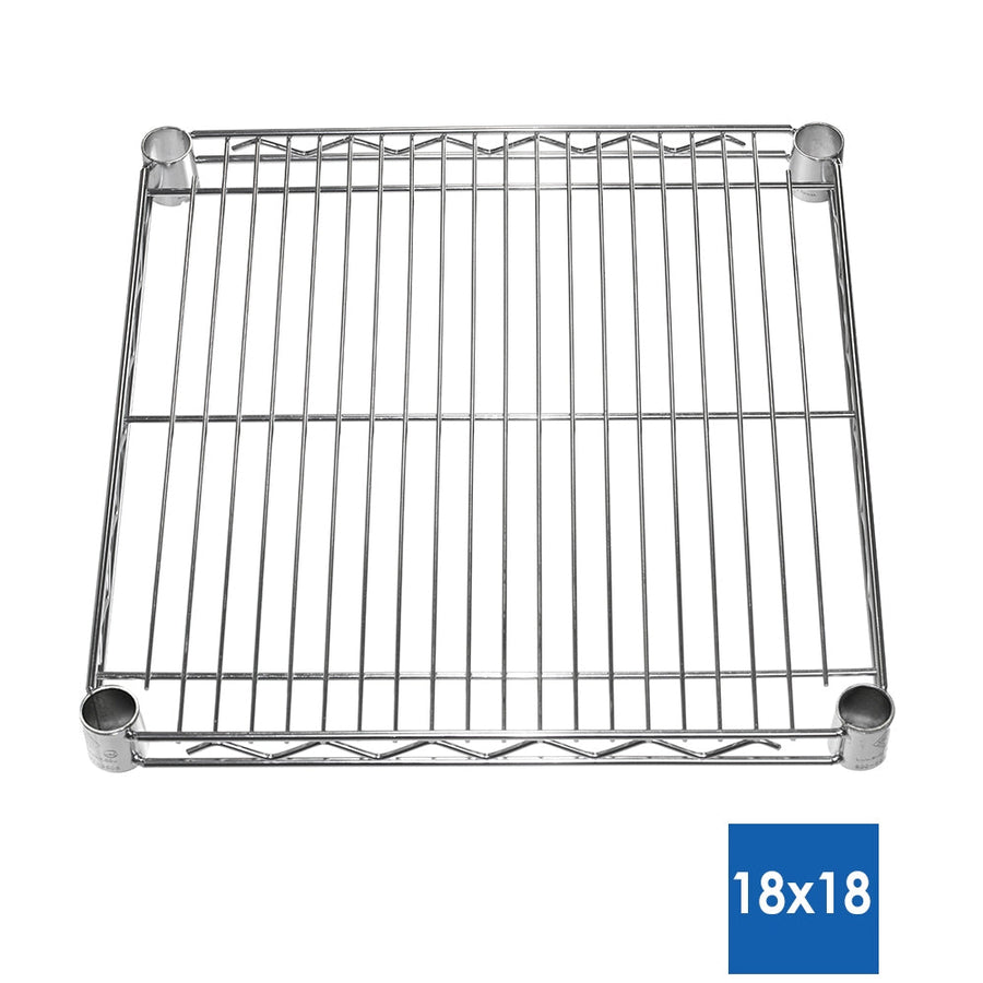 18"d x 18"w Chrome Wire Shelving w/ 5 Shelves