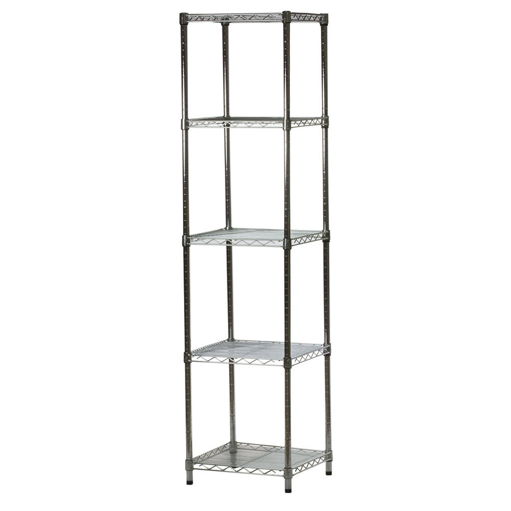 18"d x 18"w Chrome Wire Shelving w/ 5 Shelves