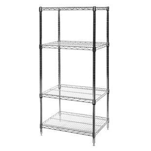 18"d x 24"w Chrome Wire Shelving w/ 4 Shelves