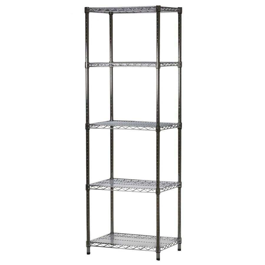 18"d x 24"w Chrome Wire Shelving w/ 5 Shelves